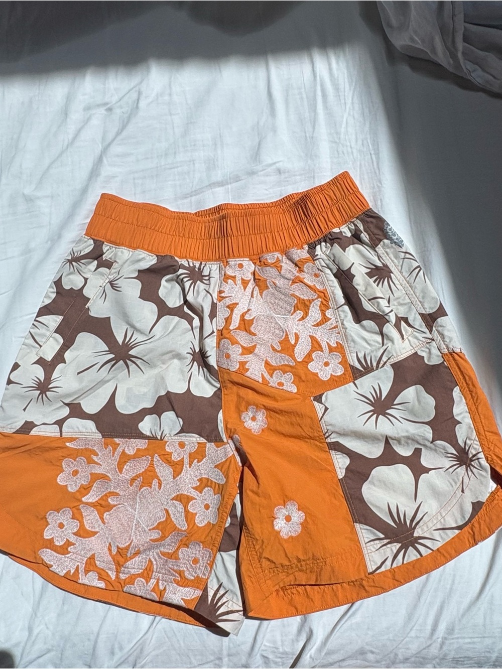 Free People Prime Time Orange Floral Shorts